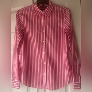 Ralph Lauren Pink and White Striped Button Down Shirt